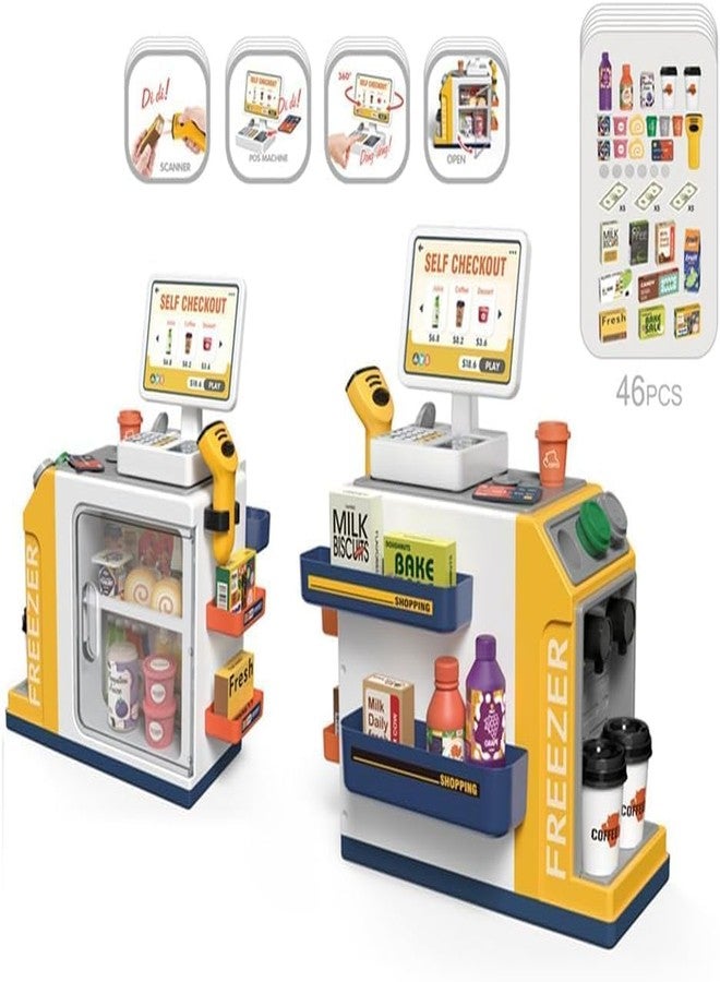SKYBUCKET Cash Register Playsetor Kidsini Supermarket Cashier with Sound, Light, and Play Foods Toys to Play - Image 5